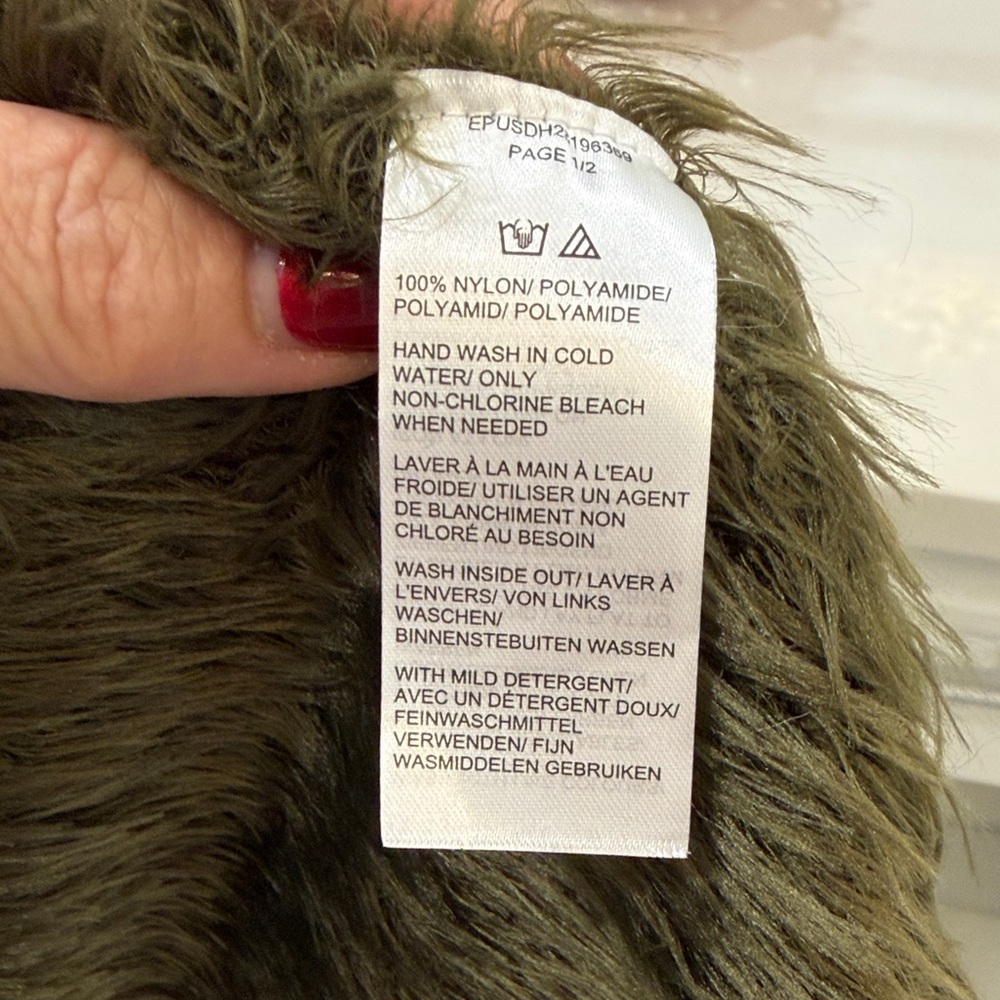 Lord & Taylor Olive Fuzzy Cardigan - Picture 6 of 7